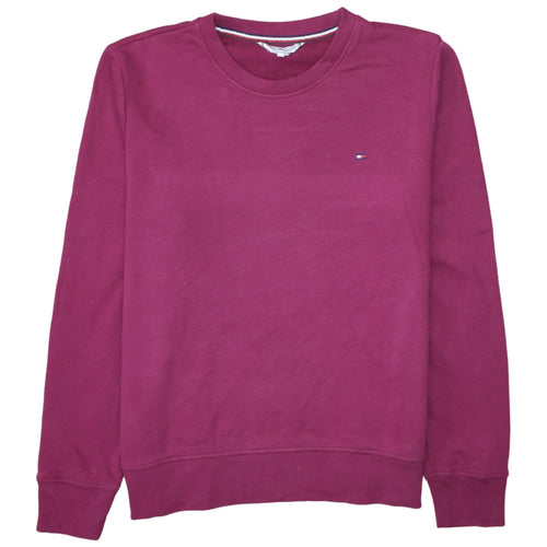 Tommy Hilfiger Womens Burgundy Cotton Sweatshirt M Relaxed Fit