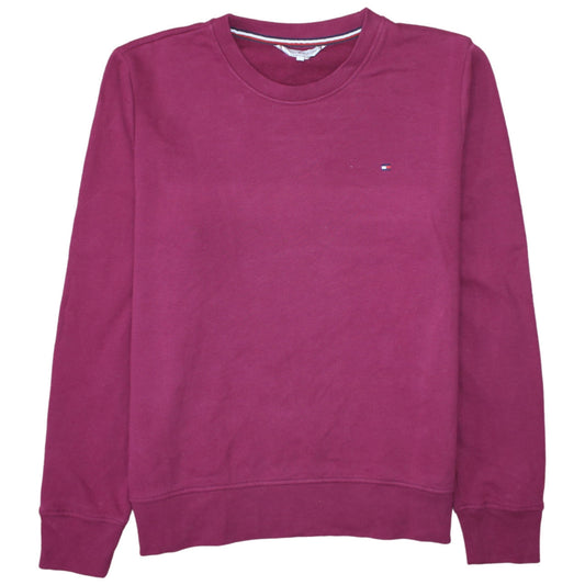 Tommy Hilfiger Womens Burgundy Cotton Sweatshirt M Relaxed Fit
