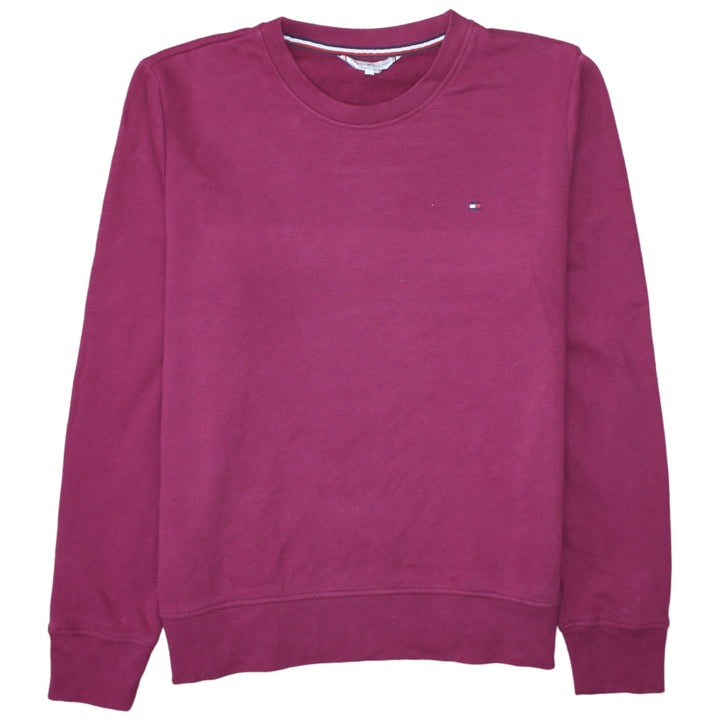 Tommy Hilfiger Womens Burgundy Cotton Sweatshirt M Relaxed Fit