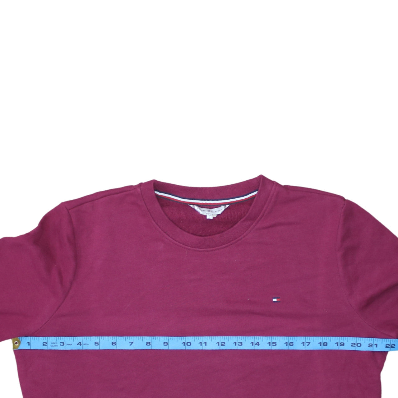 Tommy Hilfiger Womens Burgundy Cotton Sweatshirt M Relaxed Fit