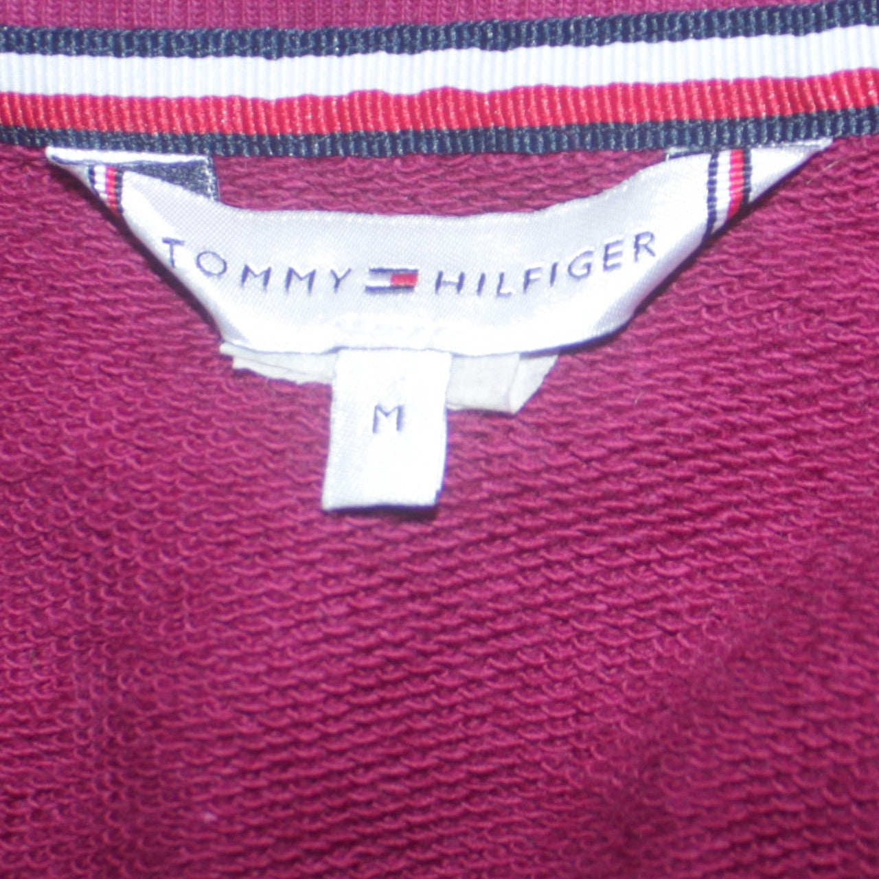 Tommy Hilfiger Womens Burgundy Cotton Sweatshirt M Relaxed Fit