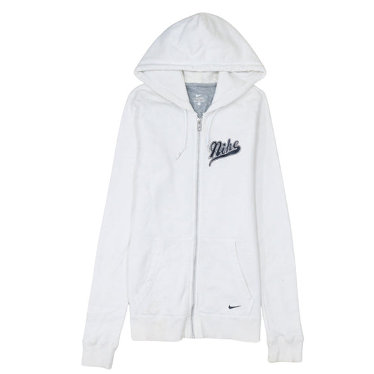 Nike Women's White Full Zip Hoodie Size M Cotton Logo Casual
