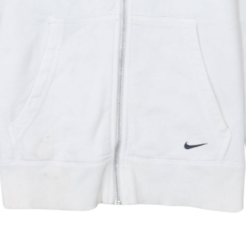 Nike Women's White Full Zip Hoodie Size M Cotton Logo Casual