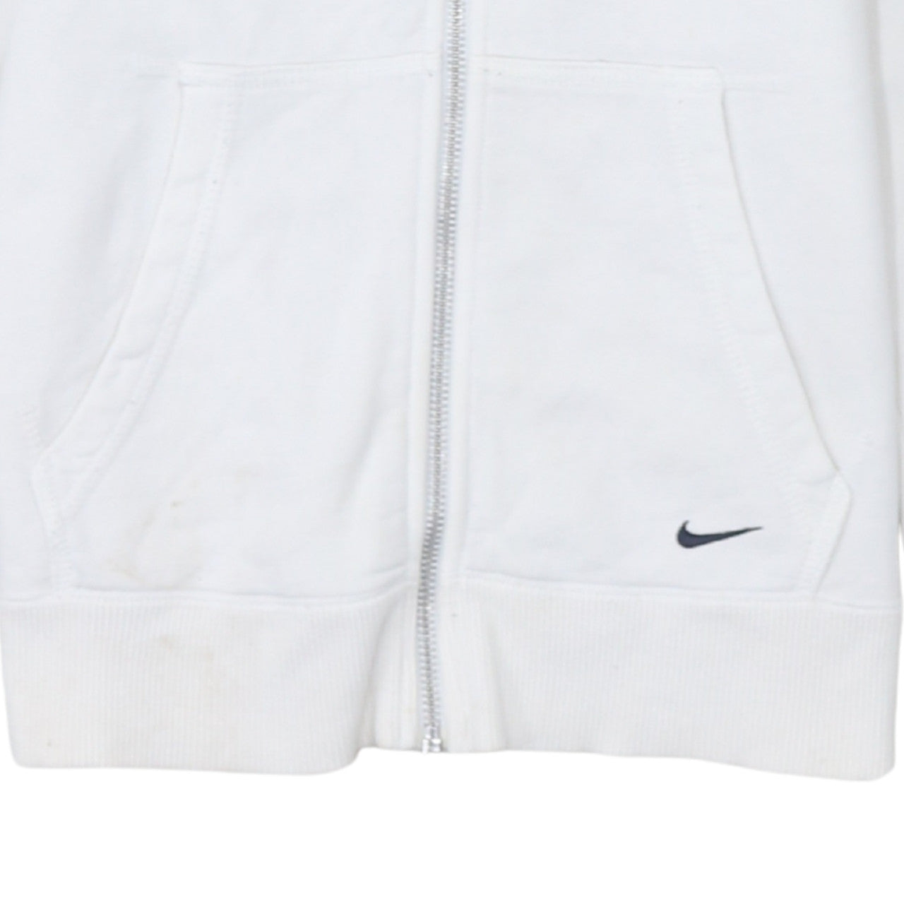 Nike Women's White Full Zip Hoodie Size M Cotton Logo Casual