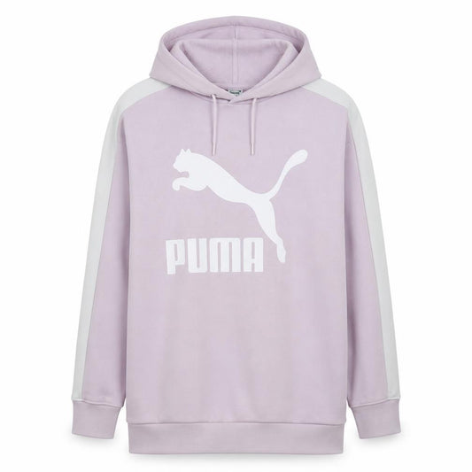 Front view of Puma Women’s Pink Hoodie, size UK 10, Cotton Blend Pullover