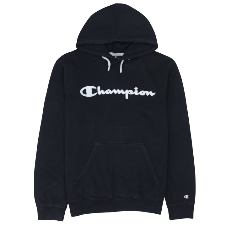 Champion Men's Black Pullover Hoodie Medium Logo Fleece Sweatshirt