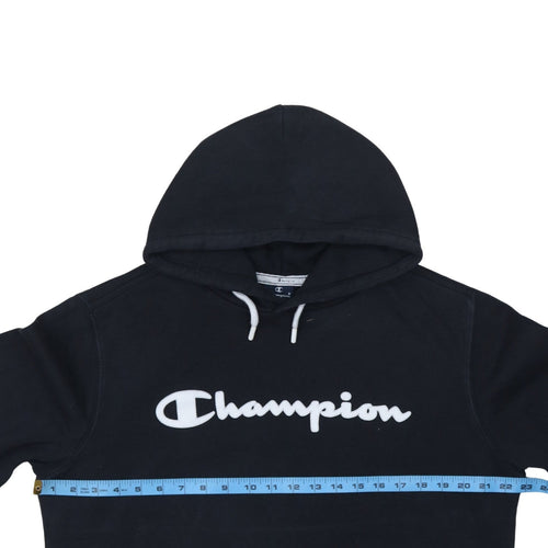 Champion Men's Black Pullover Hoodie Medium Logo Fleece Sweatshirt