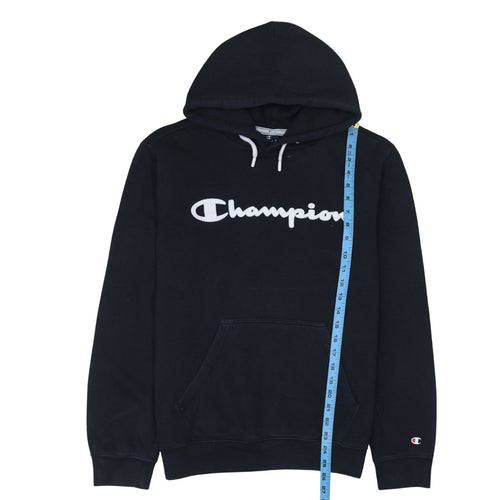 Champion Men's Black Pullover Hoodie Medium Logo Fleece Sweatshirt