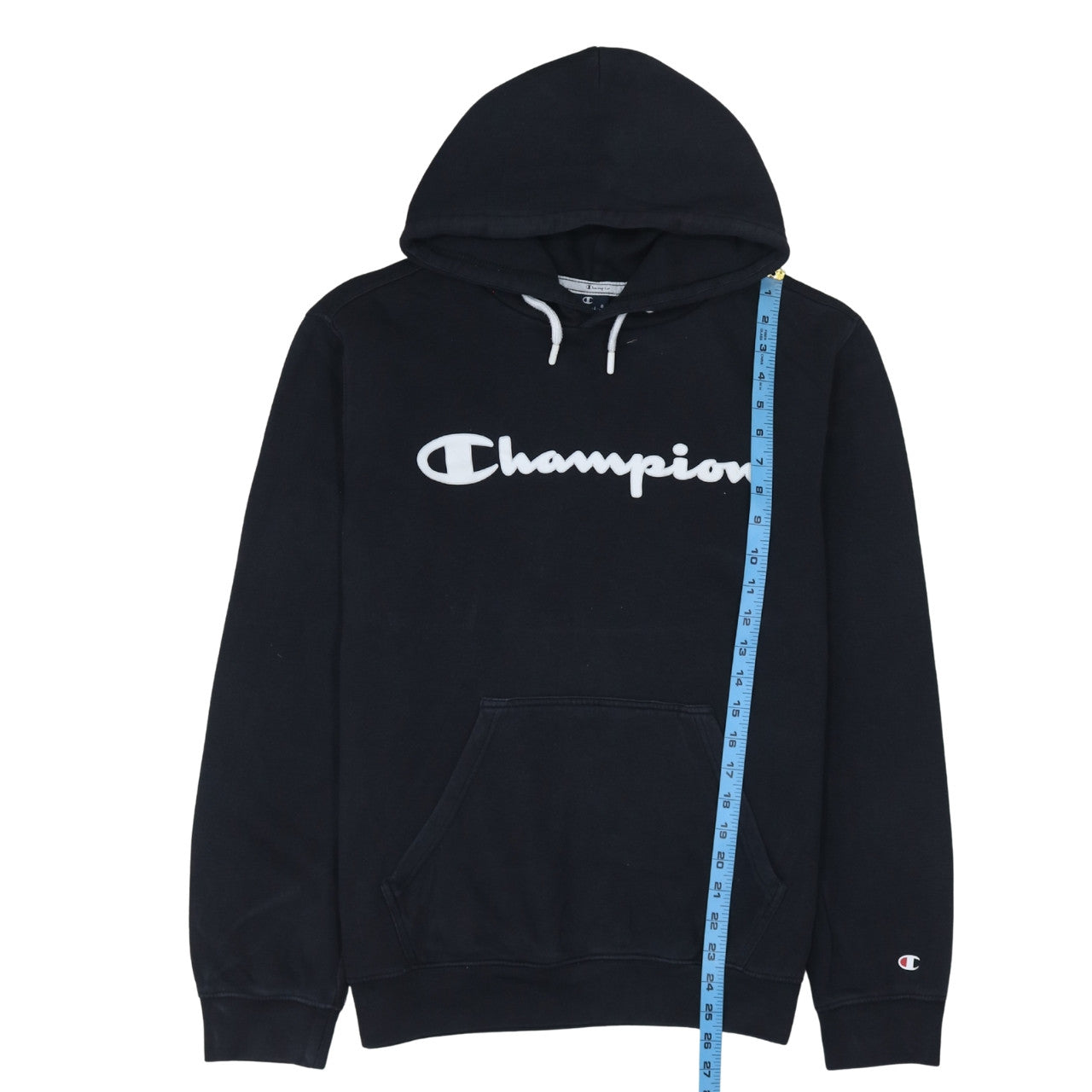 Champion Men's Black Pullover Hoodie Medium Logo Fleece Sweatshirt