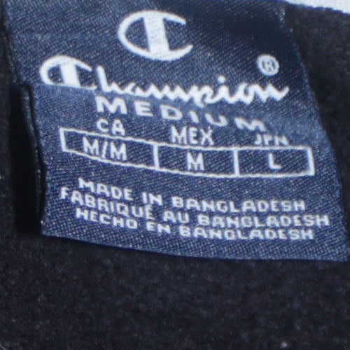 Champion Men's Black Pullover Hoodie Medium Logo Fleece Sweatshirt