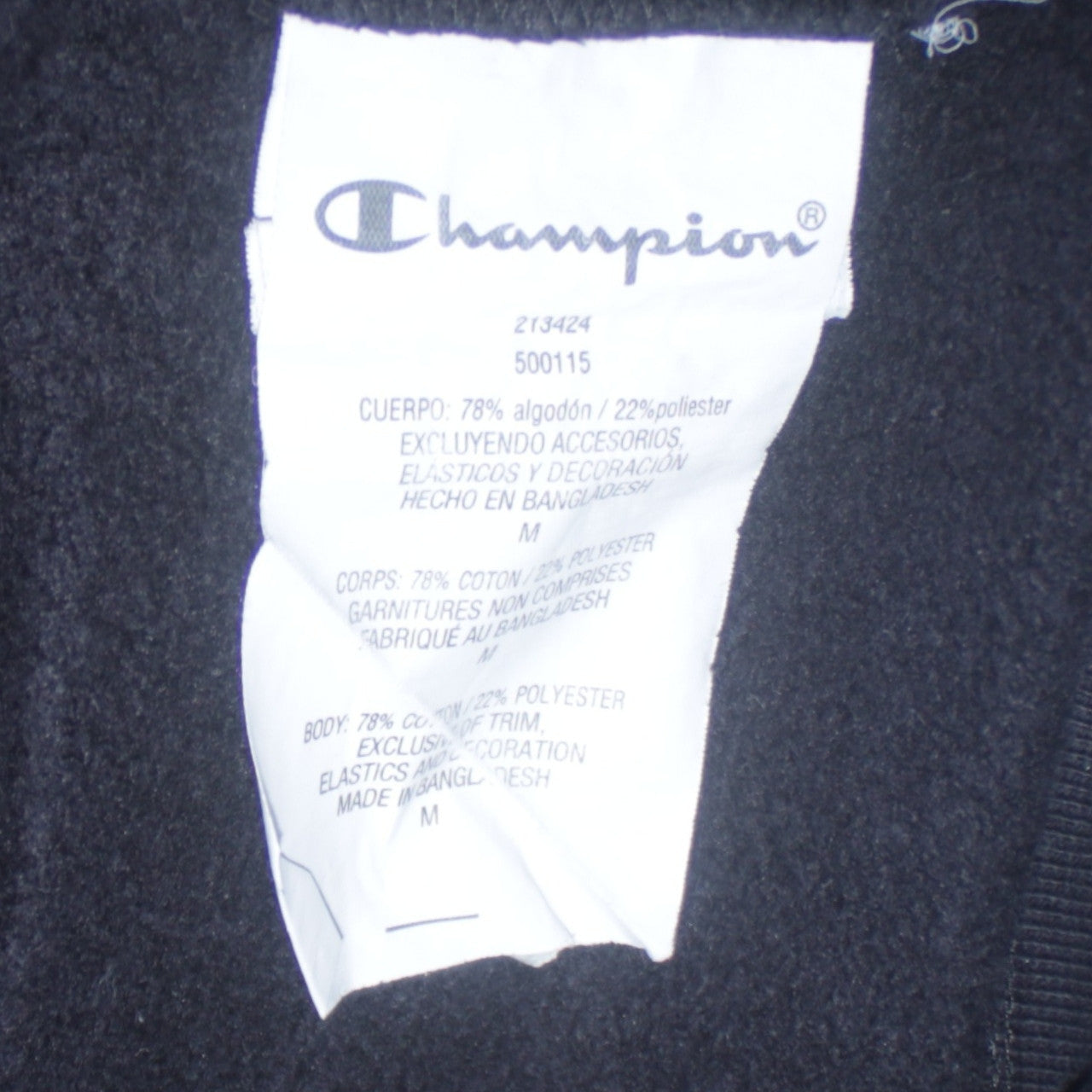 Champion Men's Black Pullover Hoodie Medium Logo Fleece Sweatshirt