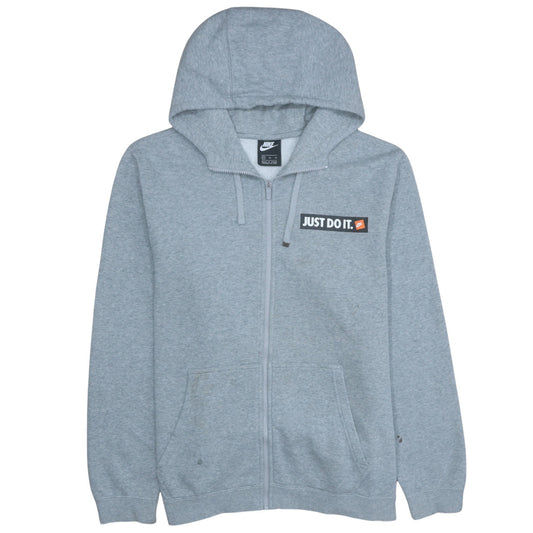 Nike Men's Grey XL Full Zip Hoodie Just Do It Logo Sportswear