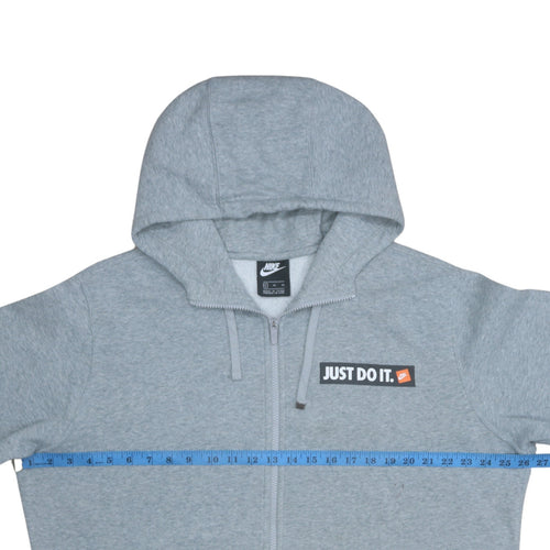 Nike Men's Grey XL Full Zip Hoodie Just Do It Logo Sportswear