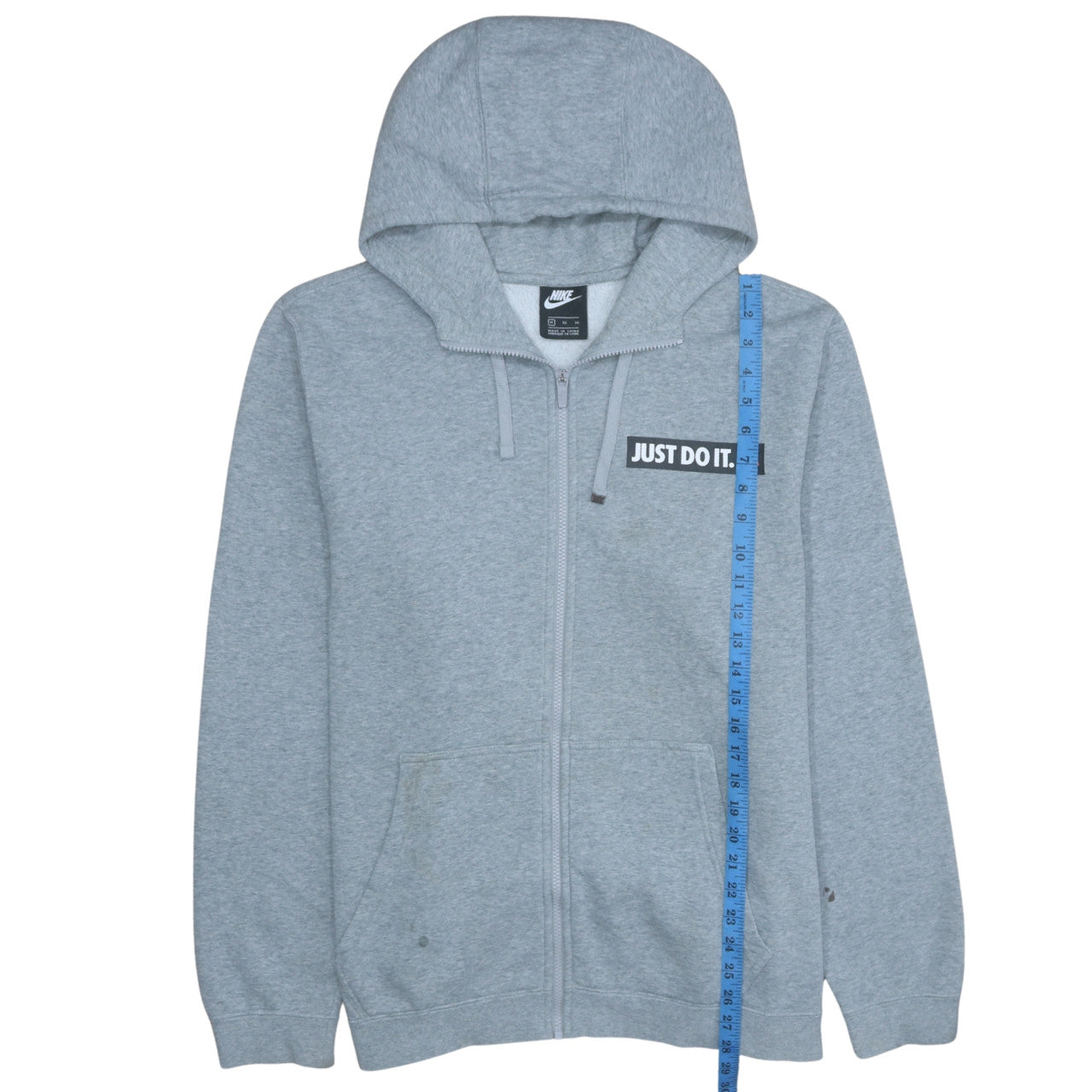 Nike Men's Grey XL Full Zip Hoodie Just Do It Logo Sportswear
