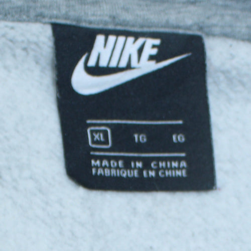 Nike Men's Grey XL Full Zip Hoodie Just Do It Logo Sportswear