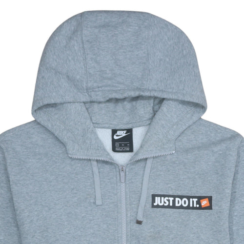 Nike Men's Grey XL Full Zip Hoodie Just Do It Logo Sportswear