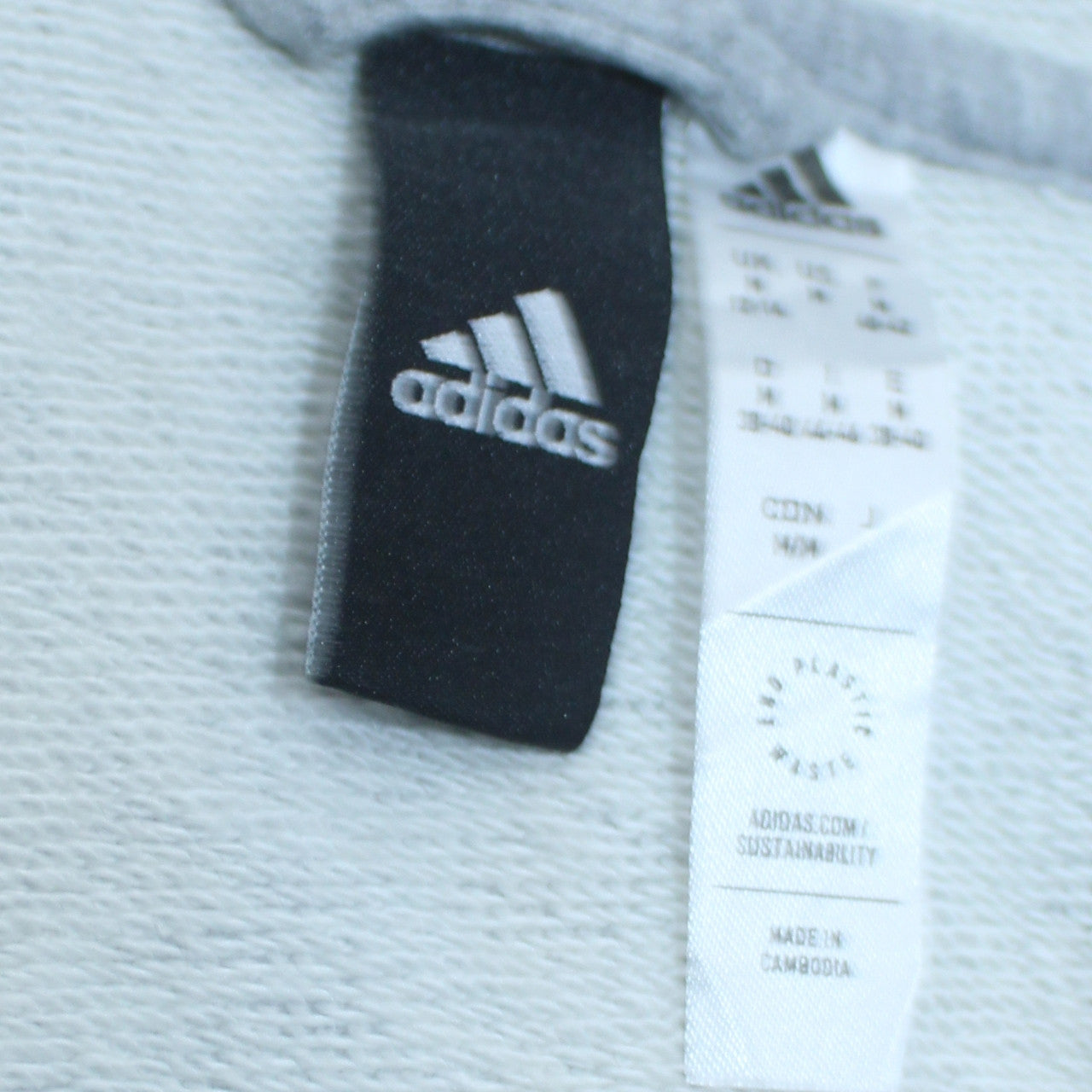 Adidas Womens Grey Full Zip Hoodie Size M with 3-Stripes Design