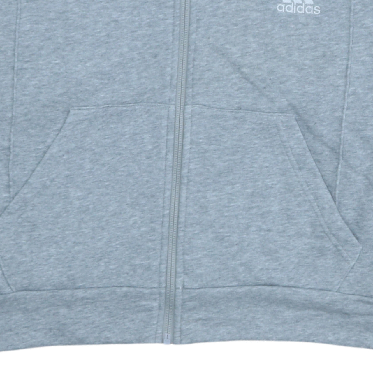 Adidas Womens Grey Full Zip Hoodie Size M with 3-Stripes Design