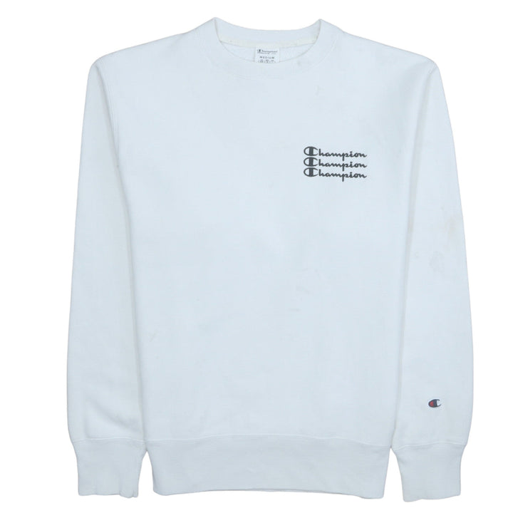 Champion Men's White Medium Crew Neck Pullover Sweatshirt
