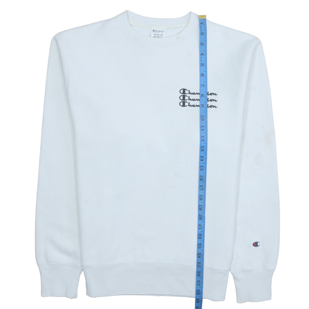Champion Men's White Medium Crew Neck Pullover Sweatshirt