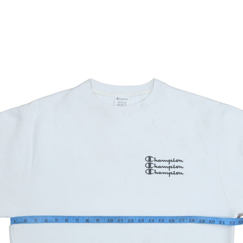 Champion Men's White Medium Crew Neck Pullover Sweatshirt