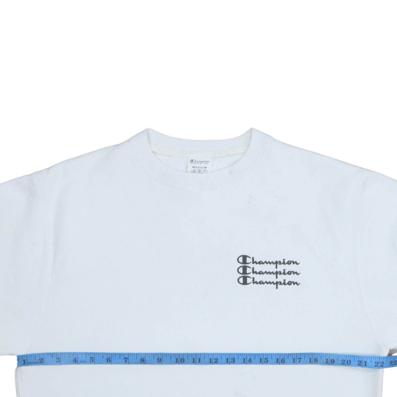 Champion Men's White Medium Crew Neck Pullover Sweatshirt