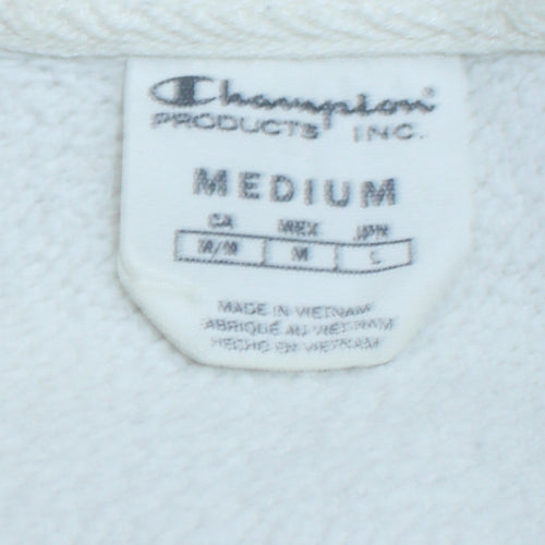 Champion Men's White Medium Crew Neck Pullover Sweatshirt