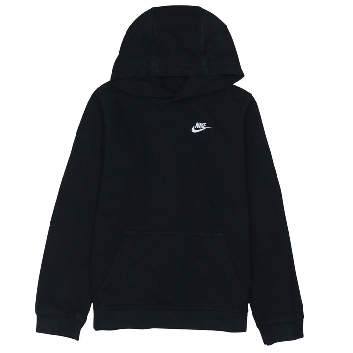Nike Boys Black Pullover Hoodie XL 158-170cm Cotton Blend Logo Sweatshirt