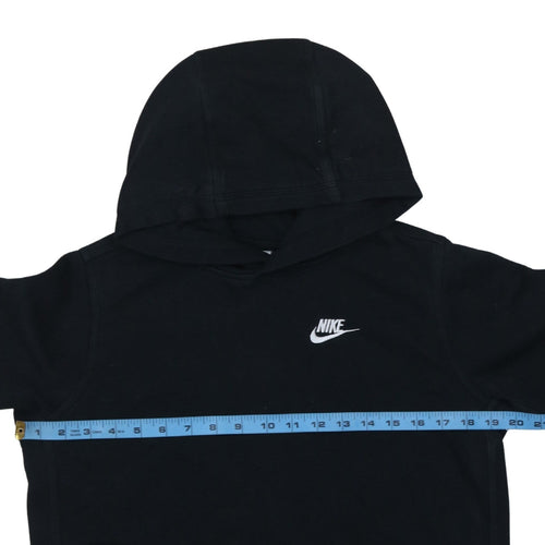 Nike Boys Black Pullover Hoodie XL 158-170cm Cotton Blend Logo Sweatshirt