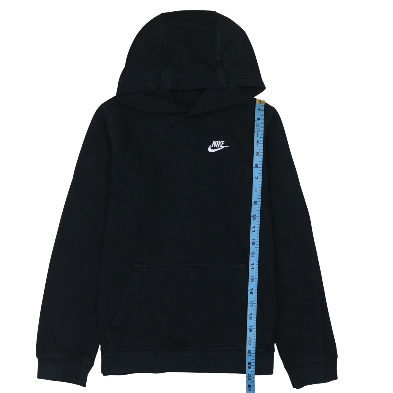 Nike Boys Black Pullover Hoodie XL 158-170cm Cotton Blend Logo Sweatshirt