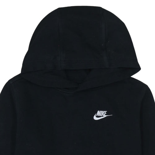 Nike Boys Black Pullover Hoodie XL 158-170cm Cotton Blend Logo Sweatshirt
