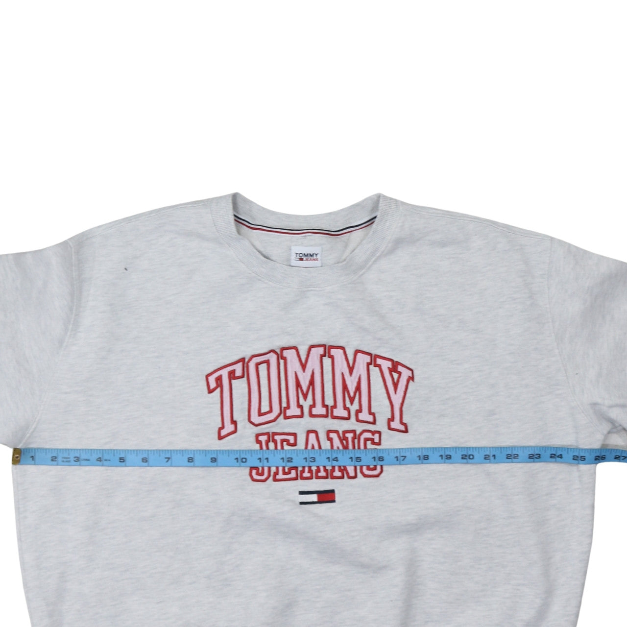 Tommy Jeans Womens Grey 2XL Pullover Sweatshirt Embroidered Logo