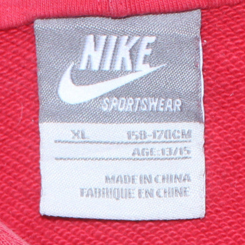 Nike Boys Red Manchester United Pullover Hoodie XL 15-16 Years