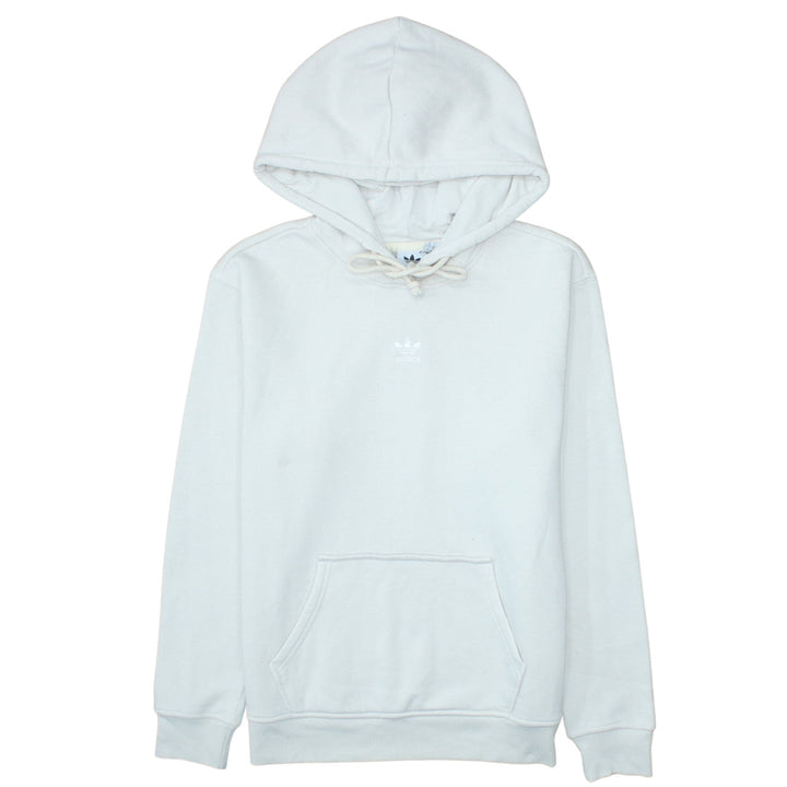 Adidas Women White Hoodie Size 8 Pullover Cotton Blend