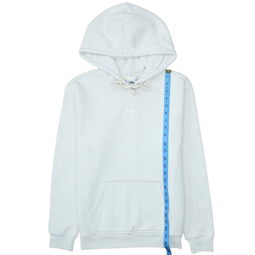 Adidas Women White Hoodie Size 8 Pullover Cotton Blend