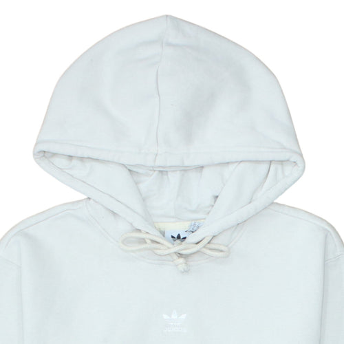 Adidas Women White Hoodie Size 8 Pullover Cotton Blend