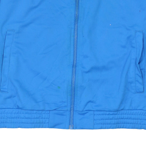Nike Boys Blue Black Orange Full Zip Sweatshirt L Logo Colourblock