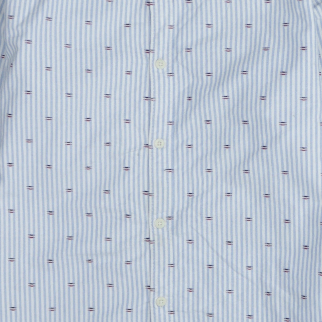 Hilfiger Denim Men's Blue Striped Button-Down Cotton Shirt Size L