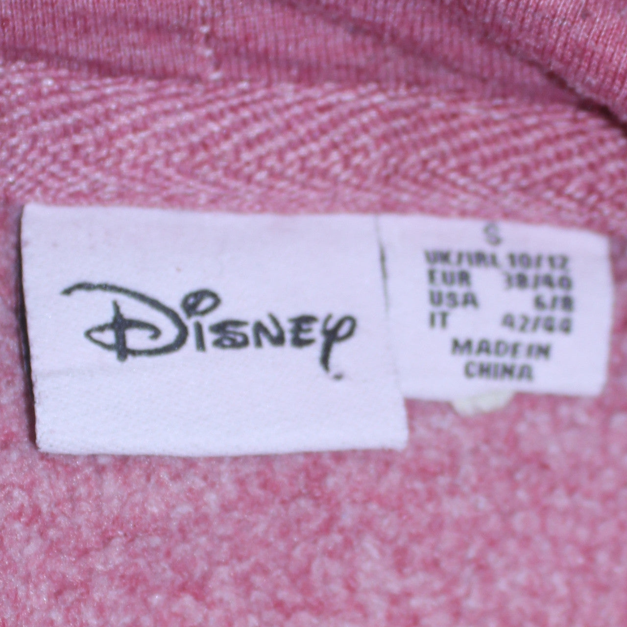 Disney Womens Pink Mickey Mouse Pullover Hoodie Size 10/12