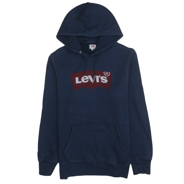 Levi's Men's Blue Pullover Hoodie M Logo Fleece Sweatshirt