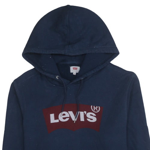 Levi's Men's Blue Pullover Hoodie M Logo Fleece Sweatshirt