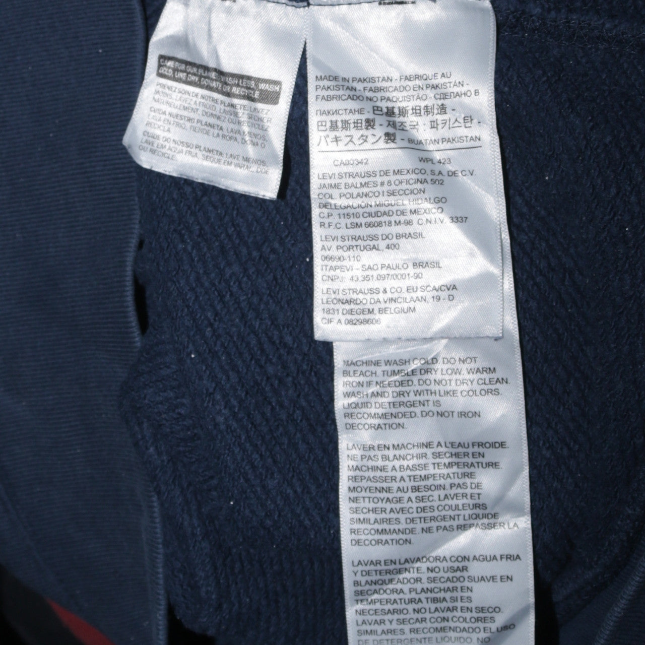 Levi's Men's Blue Pullover Hoodie M Logo Fleece Sweatshirt