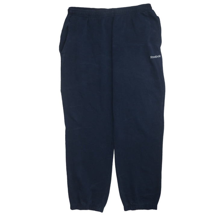 Reebok Men Blue Fleece Sweatpants Trousers L Regular Fit