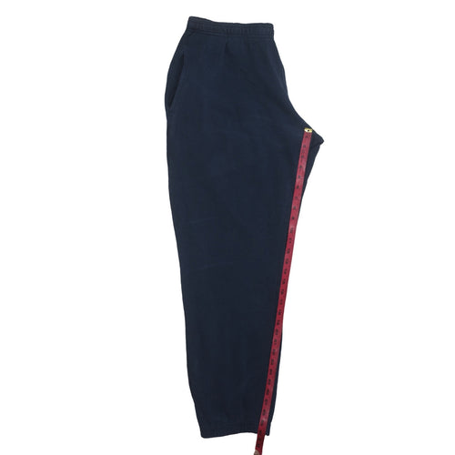 Reebok Men Blue Fleece Sweatpants Trousers L Regular Fit