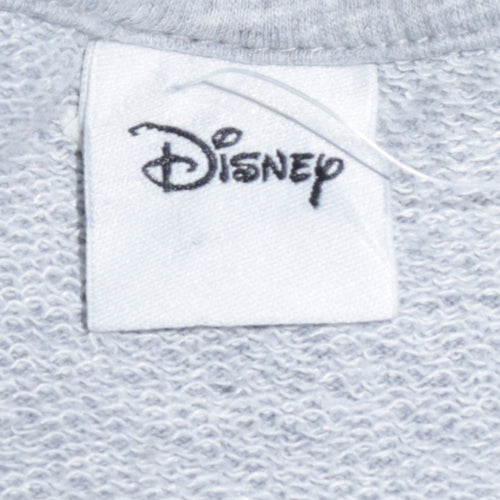 Disney Women Grey Crew Neck Pullover Sweatshirt Size M Be Kind To Our Planet