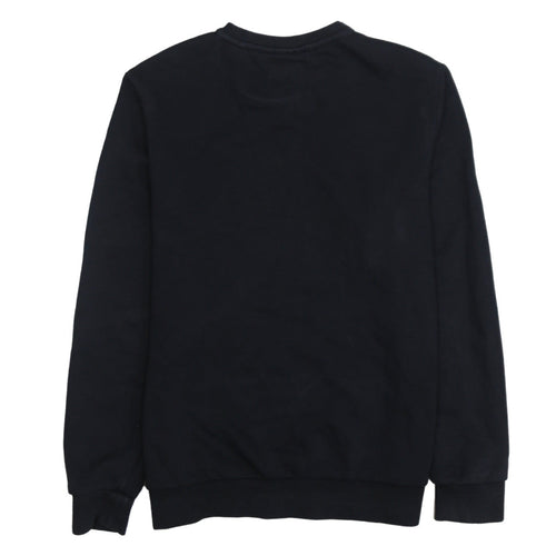 Adidas Boys Black Crew Neck Pullover Sweatshirt 14-15 Years Logo Print