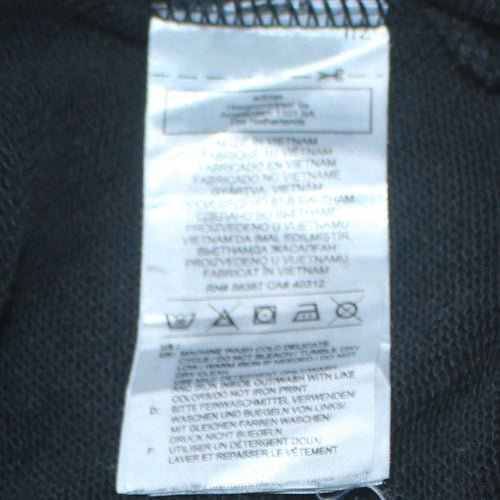 Adidas Boys Black Crew Neck Pullover Sweatshirt 14-15 Years Logo Print