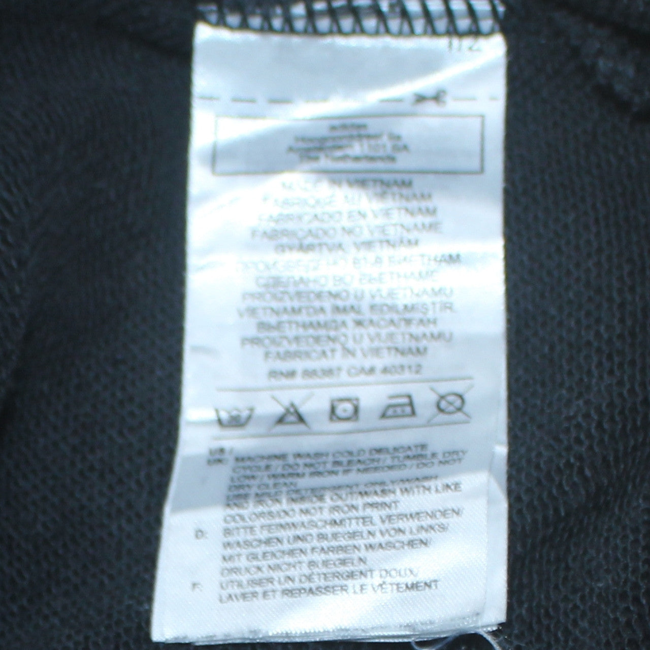 Adidas Boys Black Crew Neck Pullover Sweatshirt 14-15 Years Logo Print