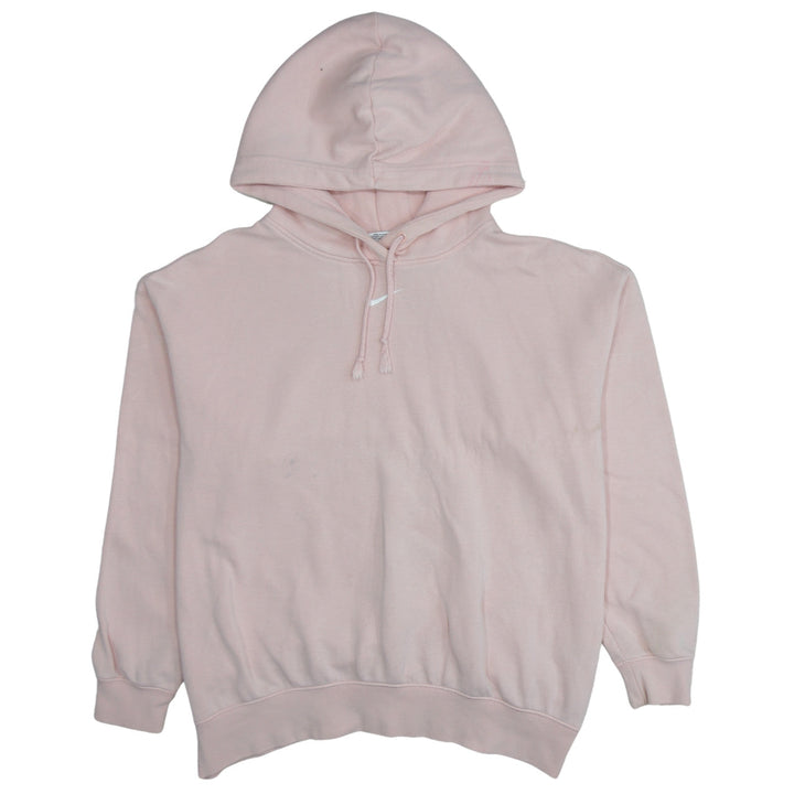 Nike Womens Pink Pullover Hoodie M Cotton Blend Casual Sweatshirt