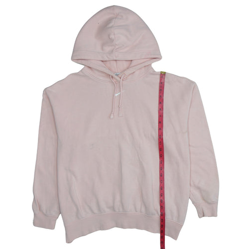 Nike Womens Pink Pullover Hoodie M Cotton Blend Casual Sweatshirt